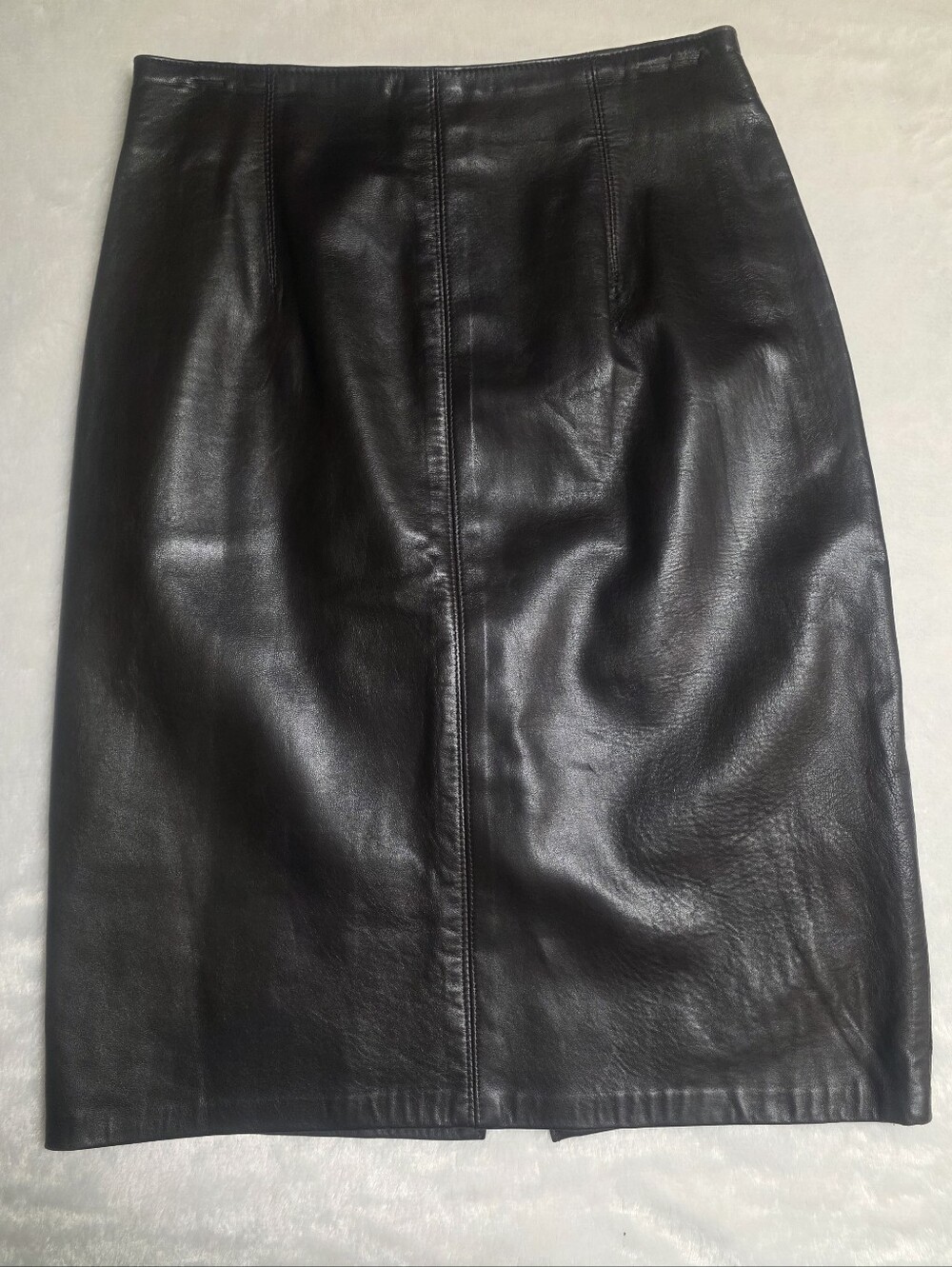 Vintage - Lanna - Dark Chocolate Brown Genuine Leather Pencil Skirt - SIZE 10